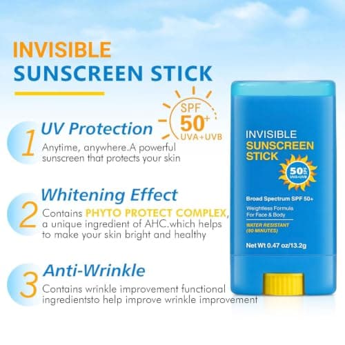 SPF 50 Invisible Sunscreen Stick, Travel Size Broad Spectrum Sun Block — view 2