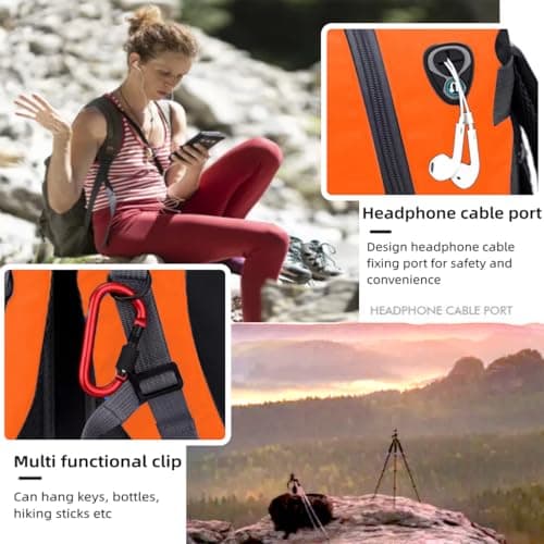 Nircho 40L Hiking Backpack Lightweight Breathable Trekking Rucksack for Men Women, Durable Water Resistant Travel Bag for Skiing Camping Climbing Cycling Trekking Mountaineer Outdoor Sports (Orange) — view 5