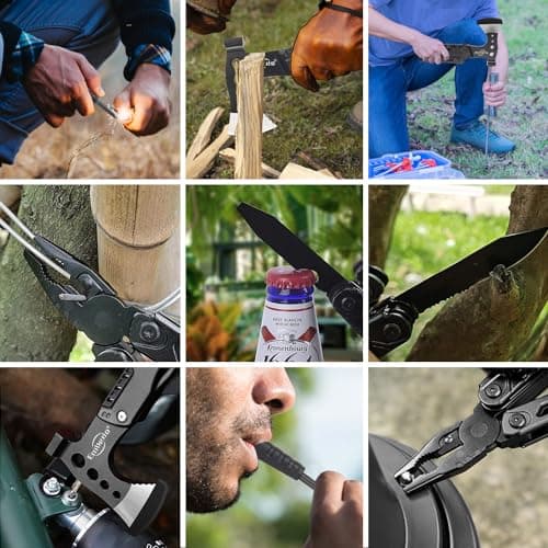 Embedo Multi-Tool Axe, Camping Multitool Accessories, Foldable 15 in1 Multitool Survival Equipment, Gift for Birthday/Father’s Day/Valentines, Gadgets for Men Outdoor, Camping, Hiking, Simple Repair — view 2