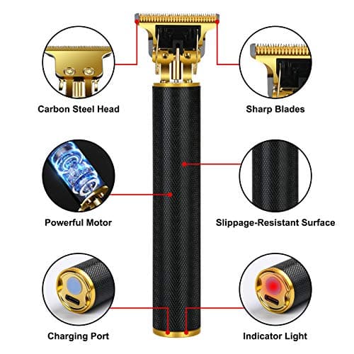 URAQT Cordless Hair Clippers for Men - Electric Beard Trimmer Set, Waterproof Detail Beard Shaver, T-Blade Trimmer Grooming Kit with 4 Guide Combs and 2 Hair Combs — view 2