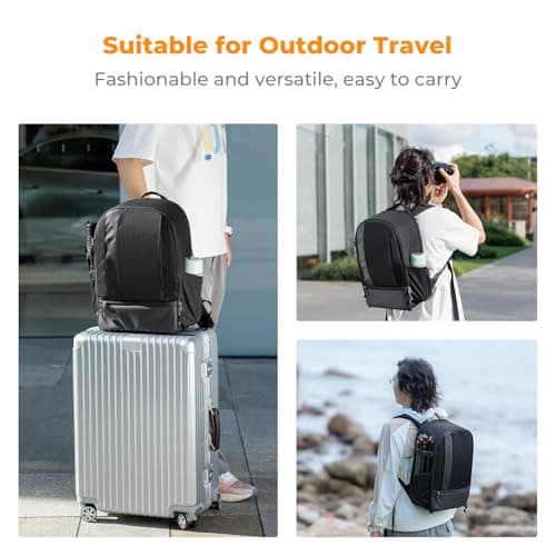 K&F CONCEPT Camera Backpacks for Photographers Travel Bag for Tripod Camera Lence Accessory with laptop compartment and Rain Cover Waterproof Multi-Functional Camera Bags for Dslr Cameras — view 5