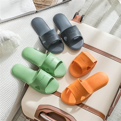 Cliont Travel Slippers Foldable Shower Slipper,Shower Slippers for Women Men,Anti-Slip Orange — view 5