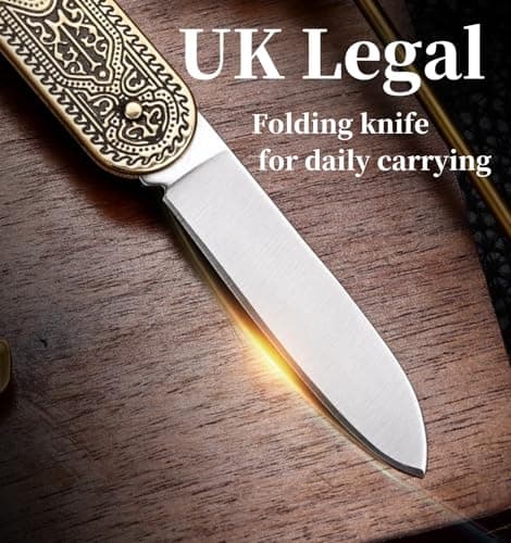 LINMOHERUI Copper Handle Folding pocket tool,UK Legal Non-Locking Pocket Tool, Men Cool Cutter 2.36'' Folding EDC Gadgets for Great Gift or Outdoor Camping — view 5