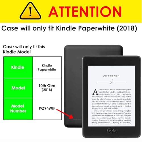 DayQiQiPu Case for Kindle Paperwhite (10th Generation, 2018 Released, Model: PQ94WIF) Ultra-Thin PU Leather eReader Case Multi View Angle Anti Shock And Drop Protection Cover - Orange — view 2