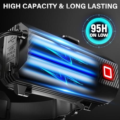 AKNEAR Rechargeable LED Head Torch with Red Light, High Lumens Super Bright — view 4