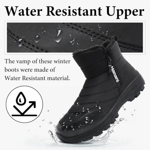 Hanani Mens Snow Boots Winter Warm Fur Lined Ankle Boots Water Resistant Zip Up Outdoor Walking Shoes Lightweight Non Slip Casual Short Booties Cotton Boots — view 4