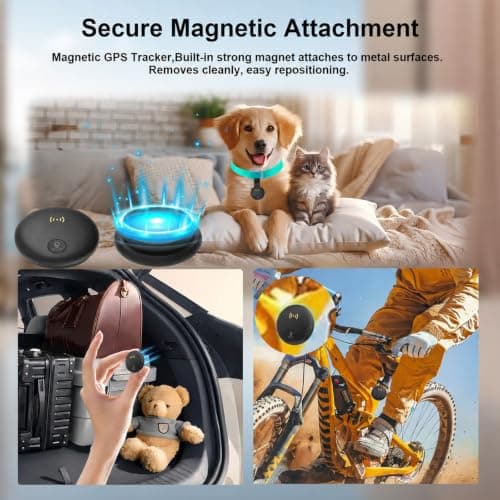 Car GPS Tracker,Magnetic Mini Vehicle Tracker (Compatible with iOS & Android),Real Time Vehicle Tracker,No Monthly Fee,IP68 Waterproof,Car Tracking Device for Car, Truck,Kids,bike,Global Coverage-B — view 4