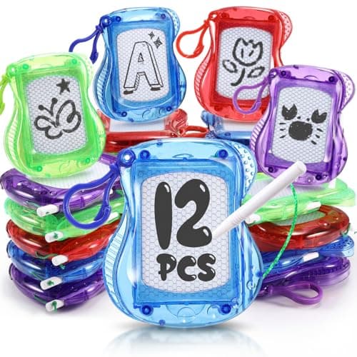 Party Bag Fillers for Kids, 12-Pack Mini Magnetic Drawing Board Toys for 4 5 6 7 8 9 Year Old Boys Girls Gifts Age 5 6 7 Party Bags Fillers Drawing Pads for Boys Girls Toys Age 3-12 Prizes for Kids