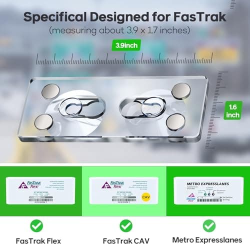 FasTrak Holder - Strong Magnetic Windshield Mount, Custom Fit for FasTrak & FasTrak Flex Transponders,Clean No-Residue Removal, UV & Heat Resistant — view 2