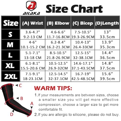 Ailaka 20-30 mmHg Compression Arm Sleeve for Men Women, Graduated Support — view 6
