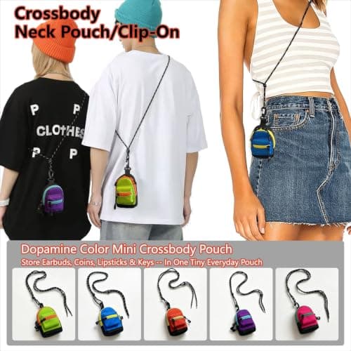 Mini Backpack Keychain Bag Outdoor Shoulder Earphone Pouch Portable Wallet — view 4