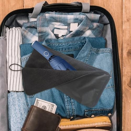Umbrella Case - Chenille Outdoor Storage Bag | Zippered Umbrella Holder | Quick Dry Fabric Umbrellas Storage Organizer Hanging Sleeve Cover For Car Home Travel Outdoor — view 2