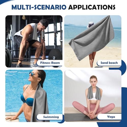 Anavasi 6 PCS Microfibre Towels for Adults, 2*(180*80 + 80*40 + 50*30) cm — view 6