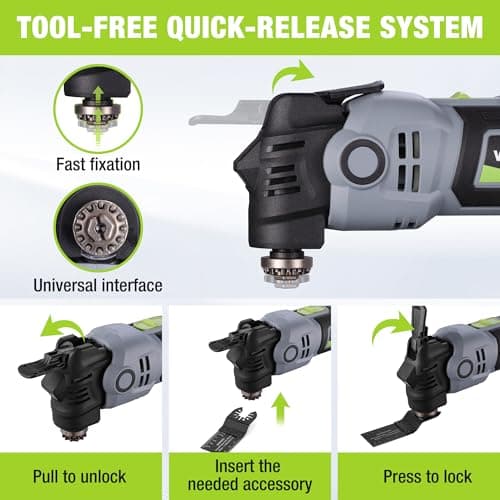 WORKPRO 400 W Oscillating Multi Tool with 6 Adjustable Speeds — view 4