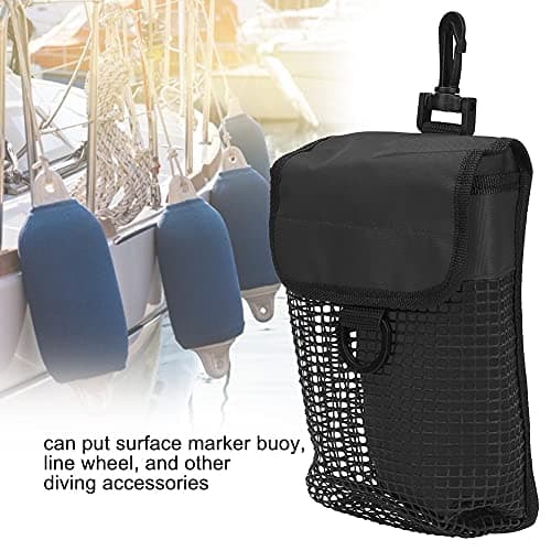 Tiiyee Scuba Diving Mesh Bag for Snorkel Equipment Gear, Outdoor Swimming Fish Pouch Sports Backpack with Hang Buckle Portable Underwater Lightweight Goods Storage Organizer for Gym Workout — view 3