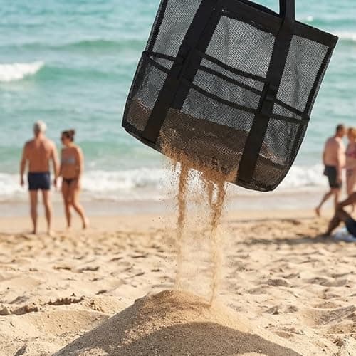 YFHUVB Mesh Beach Bag, Large Beach Bag, Lightweight Foldable Design for Beach Trips, Pool Visits, Family Outings and Travel Essentials, Durable Storage Solution for Adults — view 2