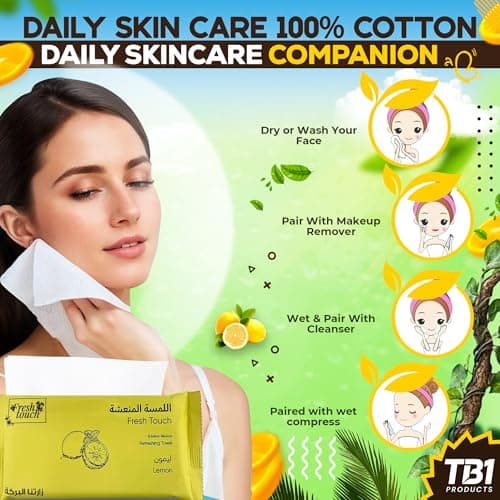 TB1 Products Luxury Towel Wipes 6 Pack – Fresh Lemon Scent – Large 25x25cm Disposable Towels – Individually Wrapped Soft Napkins for Face, Hands & Body – Hot or Cold Use for Travel & Events — view 5