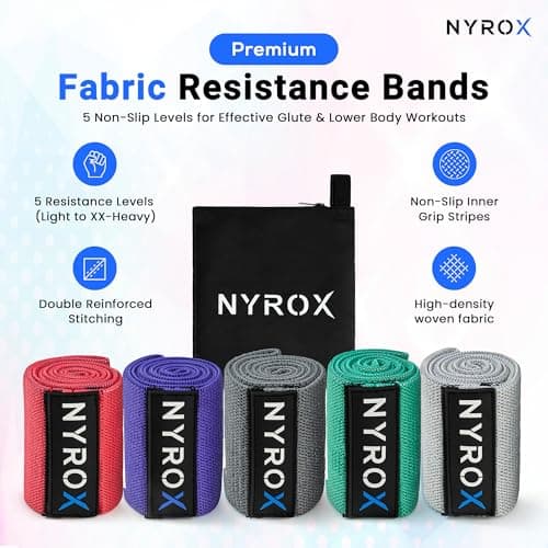NYROX Resistance Bands Set, 5 Pack Hip & Glute Booty Bands for Women — view 3