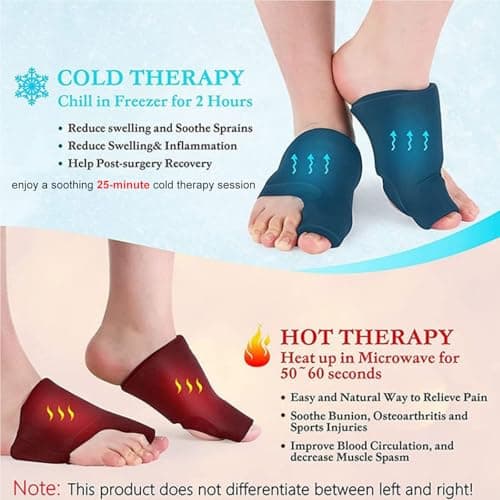 Oaygat 1 Packs Forefoot & Big Toe Gel Ice Wraps Reusable Hot Cold Therapy Foot Ice Packs Relief for Bunions Gout Swelling Sports Injuries & Big Toe Discomfort — view 2