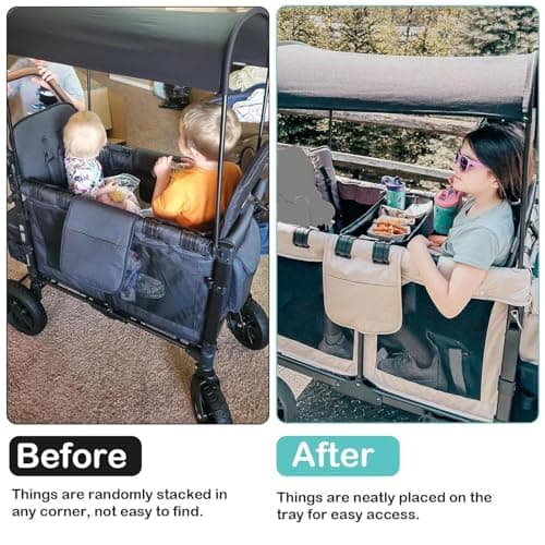 Snack Tray for Stroller Adapter Non-Slip Quick-Release Cup Holder — view 2