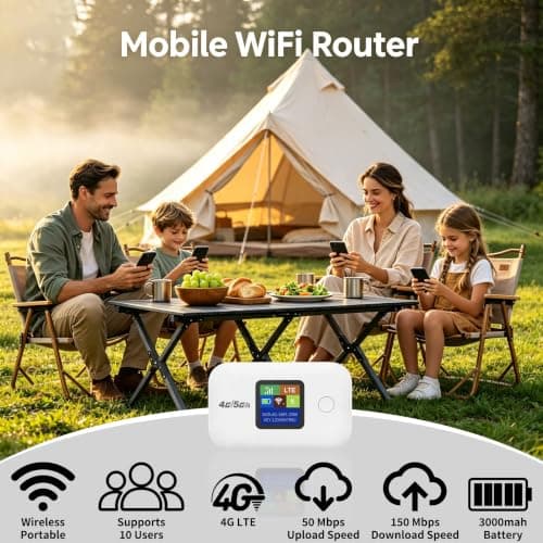 4G Portable WiFi Router with SIM Card Slot, 150Mbps Pocket Mobile Hotspot — view 2