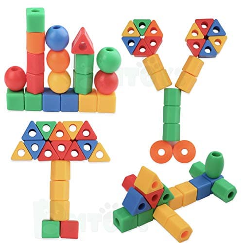 BMTOYS Threading Beads for 5 Year Olds - 70 Stringing Lacing Beads Crafts Toy with Travel Bag - Montessori Toys for Kids 5 6 7 8 Year Old Occupational Therapy Autism Fine Motor Skills Activities — view 5