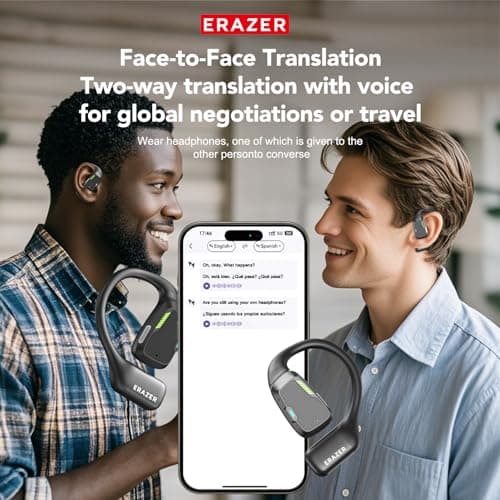 ERAZER XP6 AI Translation Earbuds Real Time, 2026 New AI 165 Languages Translator Ear buds, Wireless Bluetooth 6.0 Headphones, 4-in-1 Audifonos Traductores Inglés Español for Travel Meeting Learning — view 4