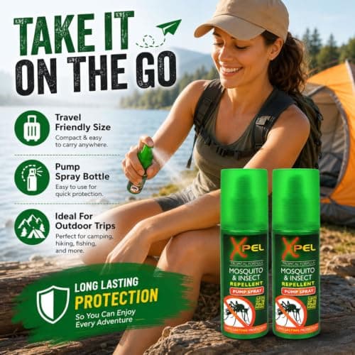 3 x Xpel Mosquito Insect Fly Bite Tropical Formula Pump, 70ml Ultimate Insect Bite Repellent Spray | Fast & Effective Mosquito & Fly Repellent — view 4