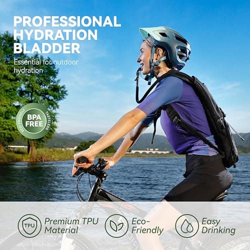 MARCHWAY 2L/2.5L/3L TPU Hydration Bladder, Ultra Durable Water Reservoir Bag with Insulated Tube for Hydration Pack for Cycling, Hiking, Running, Climbing, Biking (3L Grey 100oz) — view 2