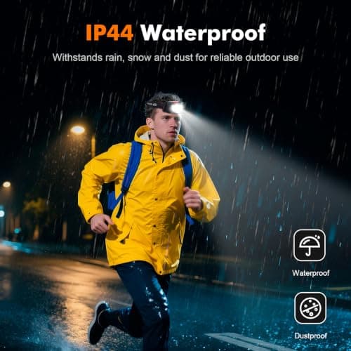 GRIFEMA Rechargeable Head Torch, LED Headlamp with Motion Sensor, 8 Modes — view 4