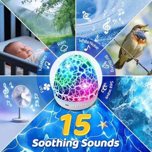 Ocean Sensory Lights Projector, White Noise Machine Baby Toys Gifts 1-8 old — view 4