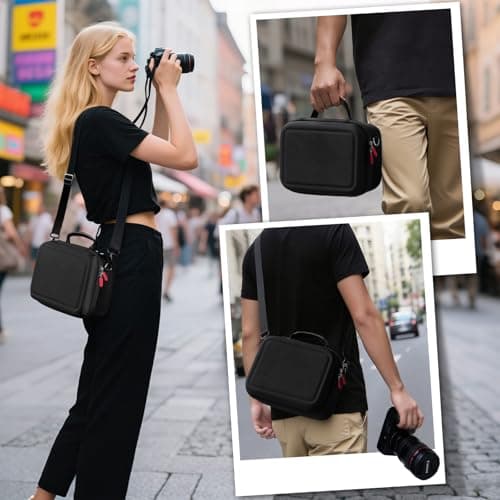 ProCase Hard Shell Digital Camera Case with Shoulder Strap -Black — view 5