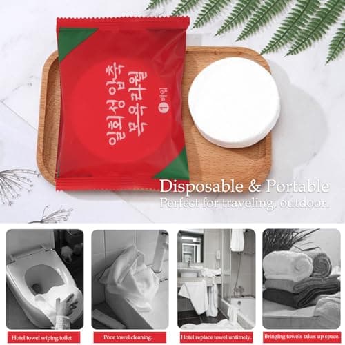 Ailelan Compressed Towels 5 Pack, Cotton Disposable Travel Towel 70x140cm — view 5
