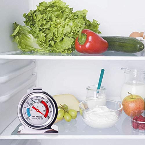 Fridge Thermometer Refrigerator Thermometer,INRIGOROUS Pack of 2 Stainless Steel Dial Fridge/Freezer Thermometer with Hanging Hook and Retractable Stand (Dial Style) — view 4