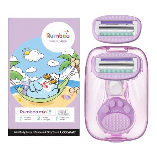 GOODMAX Women's Razor with Travel Case, Mini Body Razor, 2 Cartridges