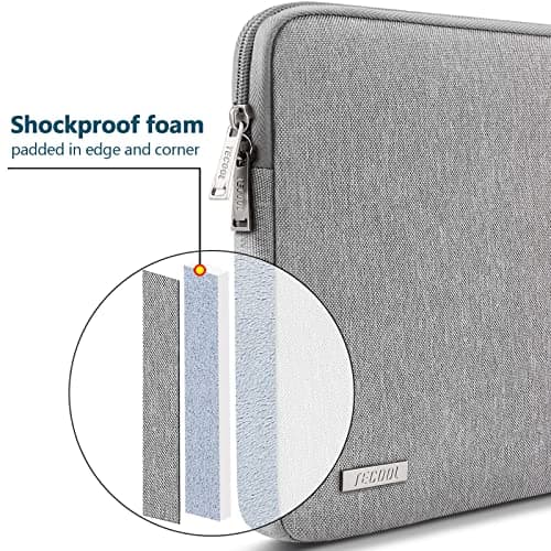 TECOOL 15.6 Inch Laptop Sleeve Protective Laptop Case 15.6 Inch,Grey — view 4