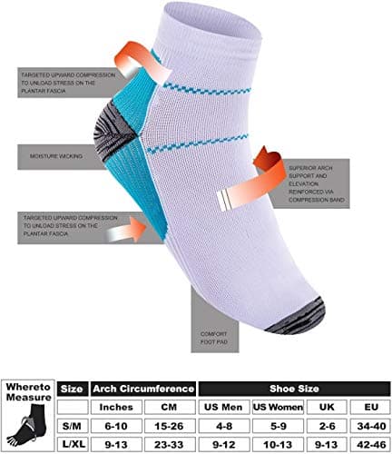 Compression Socks for Women & Men-Upgraded Sport Plantar Fasciitis Arch Support- Low Cut Compression Foot Socks Best for Athletic Sports, Running, Medical, Travel, Pregnancy (6 Pairs) — view 4