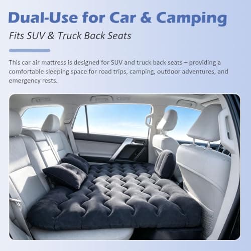 Car Air Mattress With Backrest,12V Pump,2 Pillows & Storage Bag For Camping — view 2