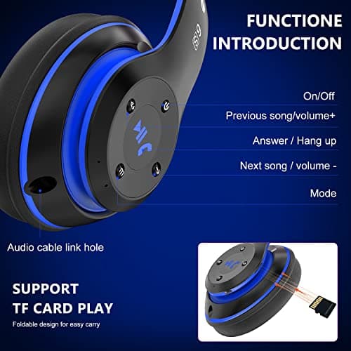 Rebocico Wireless Over Ear Bluetooth Headphones with Microphone for Travel — view 4