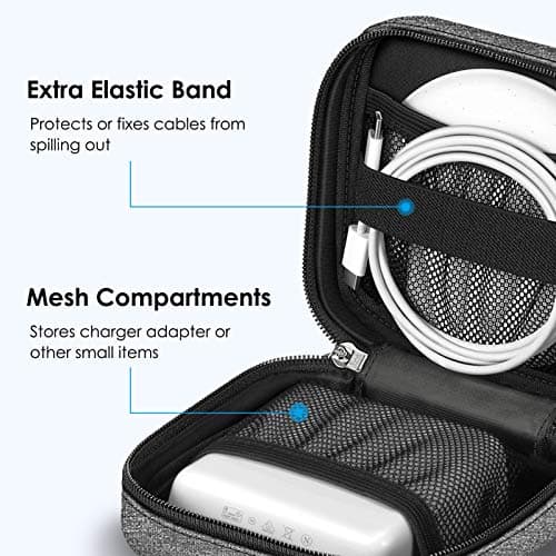 FINPAC Macbook Charger Organiser Case, Small Electronic Organiser Bag for MacBook Power Adapter, Portable Storage Travel Pouch for Laptop Accessories, Magic Mouse, USB Drives, GoPro, Gadget, Tech Gear — view 3