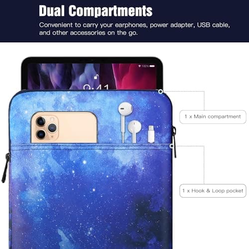 TiMOVO 9-11" Tablet Sleeve Bag, Blue Starry Sky — view 4