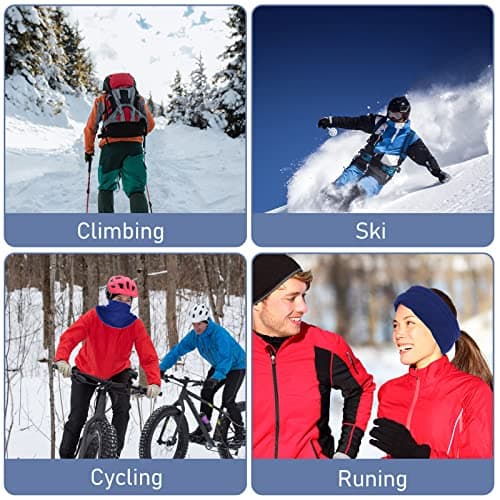 WLLHYF Winter Neck Warmer?Fleece Windproof Face Covering Neck Gaiters Warmer Snoods Face Scarf for Winter Outdoor Ski, Snowboard, Running Cycling?1 Pack Blue? — view 5