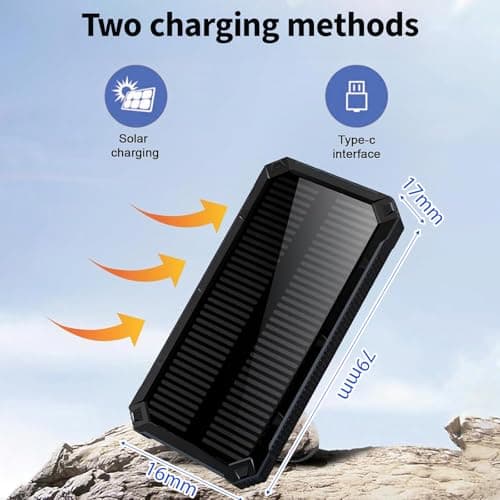 Solar Power Bank 20000mAh,Fast Charging Portable Charger with 6 LED Lights — view 4