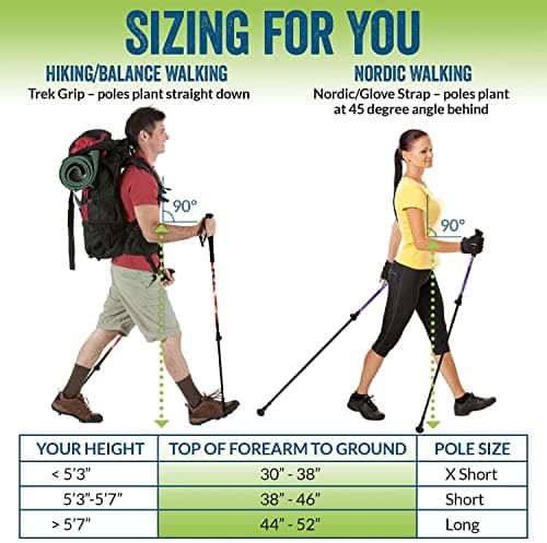 York Nordic Ultralight Folding Walking Poles - Travel Ready - with Rubber Feet, Baskets, and Bag (Above 5'7", Nordic Grips) — view 3
