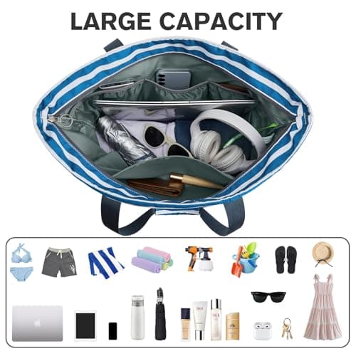 G4Free 30L/50L Waterproof Beach Bag for Women Sport Gym Tote Bag Large Capacity Shopping Shoulder Bag Casual Weekend Bag — view 6