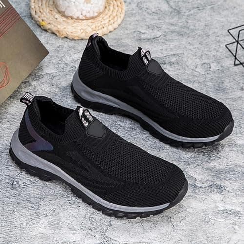 Unisex Slip On Walking Shoes Knit Running Trainers Lightweight Sneakers — view 2