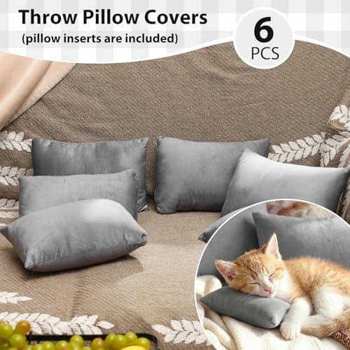 Geelin 6 Pack Small Pillows 11"x7" Microfiber Mini Pillows for Travel, Sleeping, Nap Tiny Soft Machine Washable Cushion for Pets, Dogs Neck, Wrist, Knee, Lumbar Support (Gray) — view 3