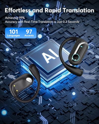 AI Translator Open‑Ear Headphones, Real‑Time 198‑Language Translation — view 3