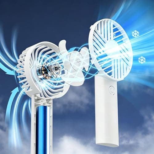 3 Pack Mini Handheld Fan USB Rechargeable Portable Fans with 3 Speeds Detachable Cover Lightweight Pocket-Size Cooling Desk Fan for Travel Makeup Summer for Kids Family School Office Outdoor Camping — view 3