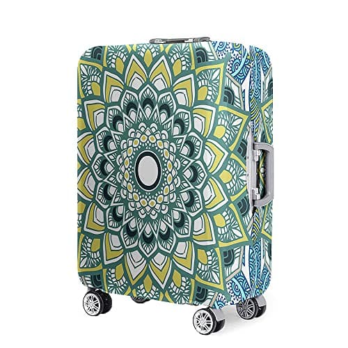 Fasbuy Travel Suitcase Cover, Washable Elastic Suitcase Covers Protectors 3D Mandala Anti-Scratch Luggage Protector for 18-32in Small Medium Large Luggage (Olive yellow,S) — view 4